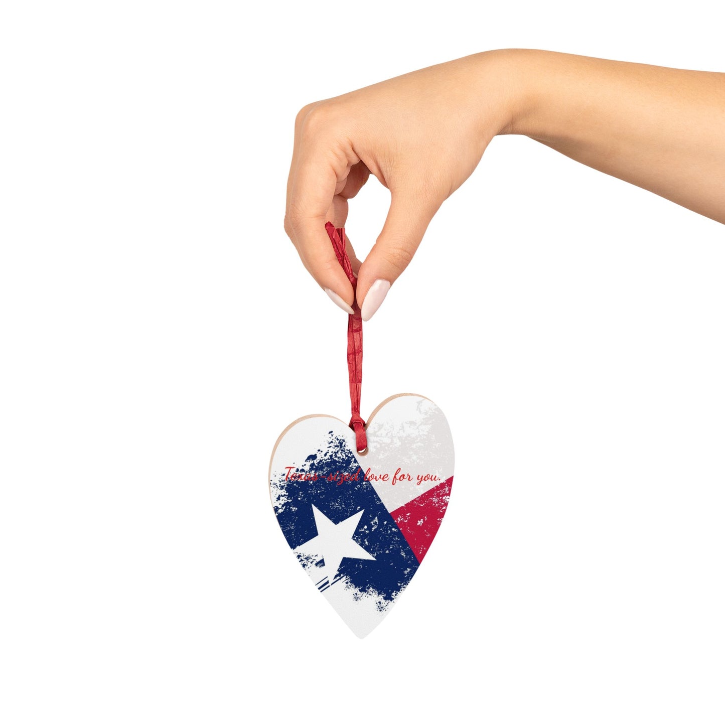 Lone Star Love Heart: Texas-Themed Valentine Keepsake Wooden Ornaments