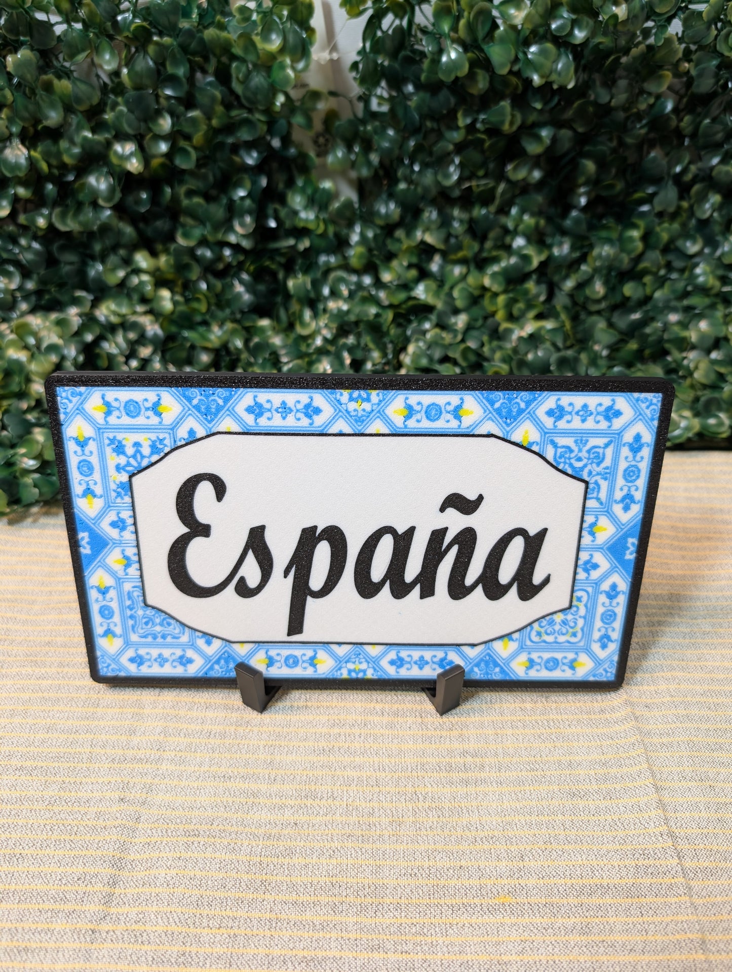 Custom Spanish Desk Tile with Free Stand Personalized Name or Phrase