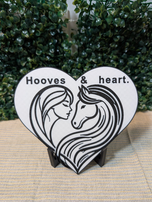 Heart-Shaped Desk Decor  "Hooves & Heart" Horse Design