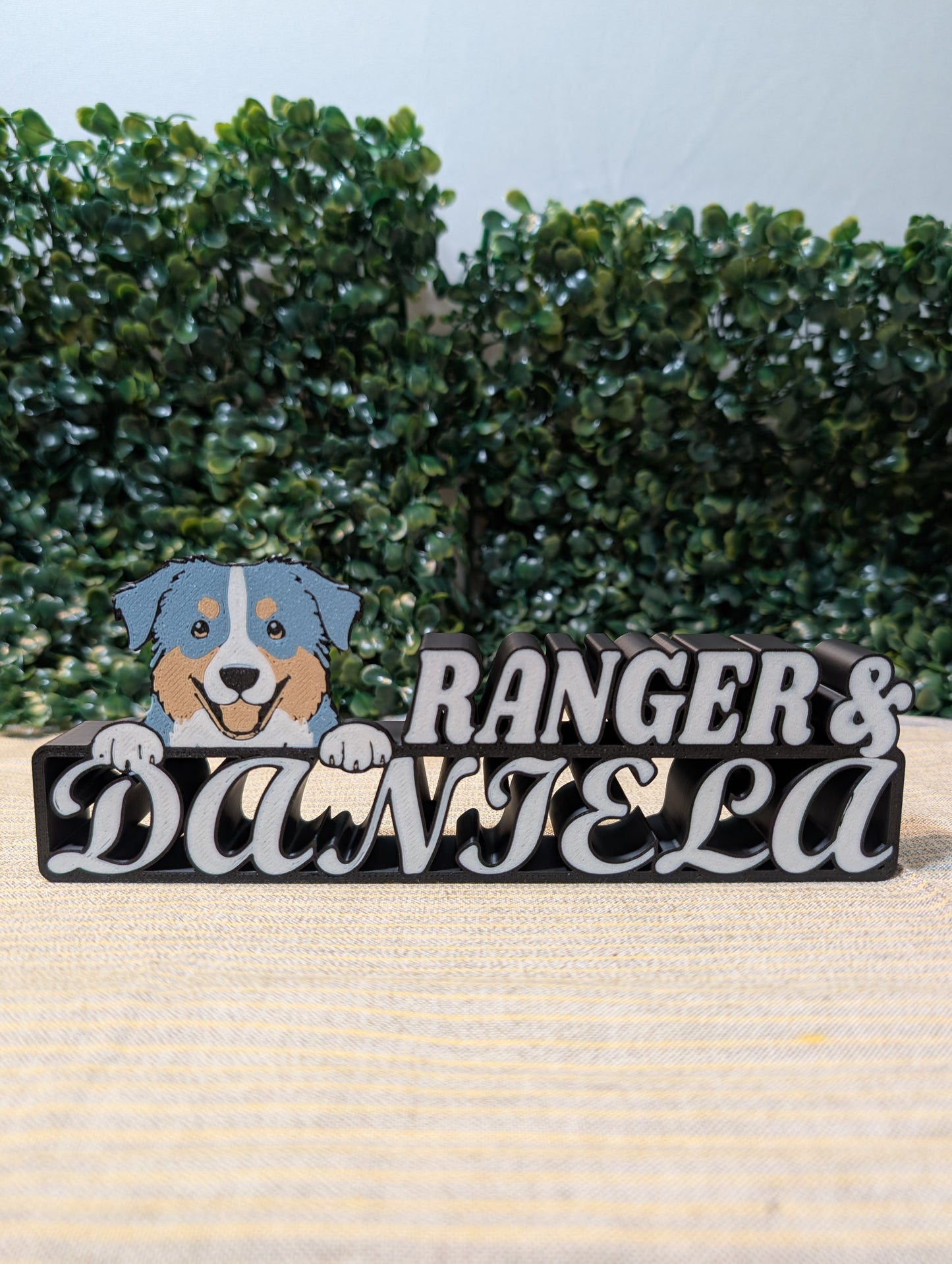 Australian Shepherd Custom Desk Name Plate – Dog Lover Office Decor