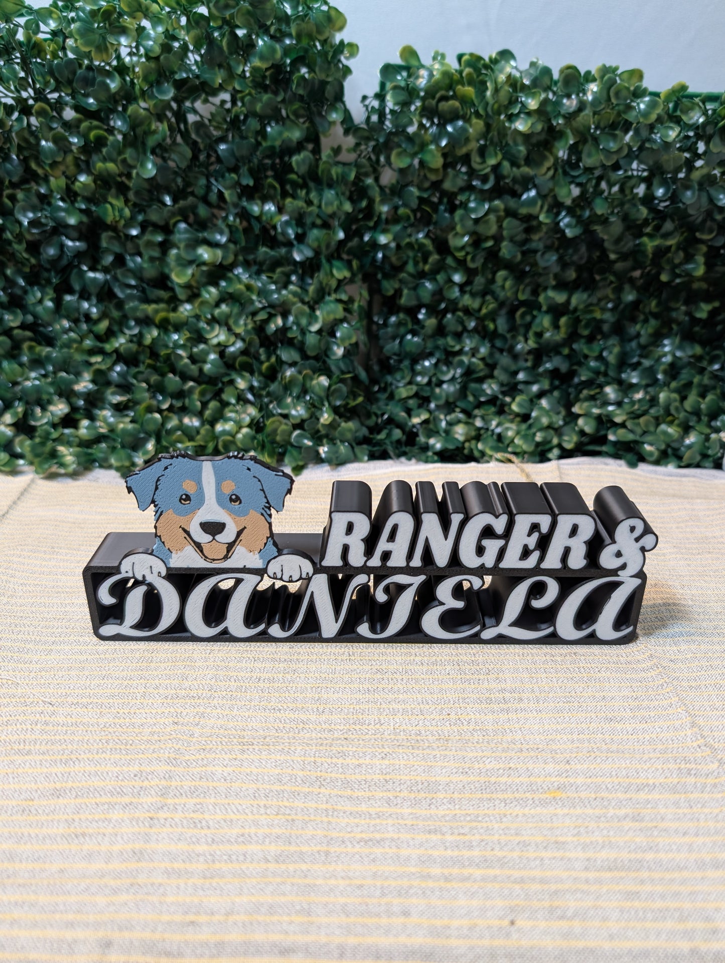 Australian Shepherd Custom Desk Name Plate – Dog Lover Office Decor