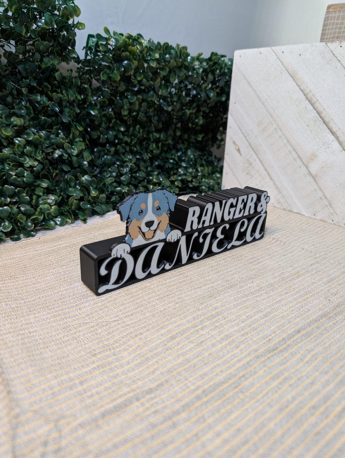 Australian Shepherd Custom Desk Name Plate – Dog Lover Office Decor