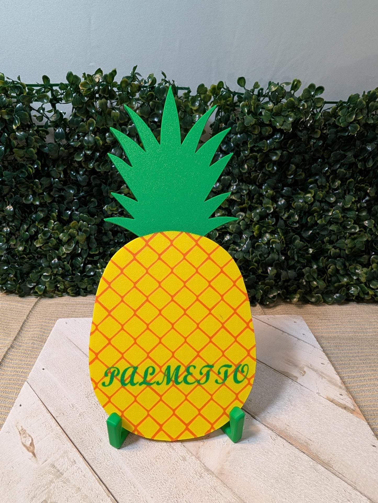 Pineapple Desk Decor with 'Palmetto'  South Carolina-Inspired Decoration with Free Stand