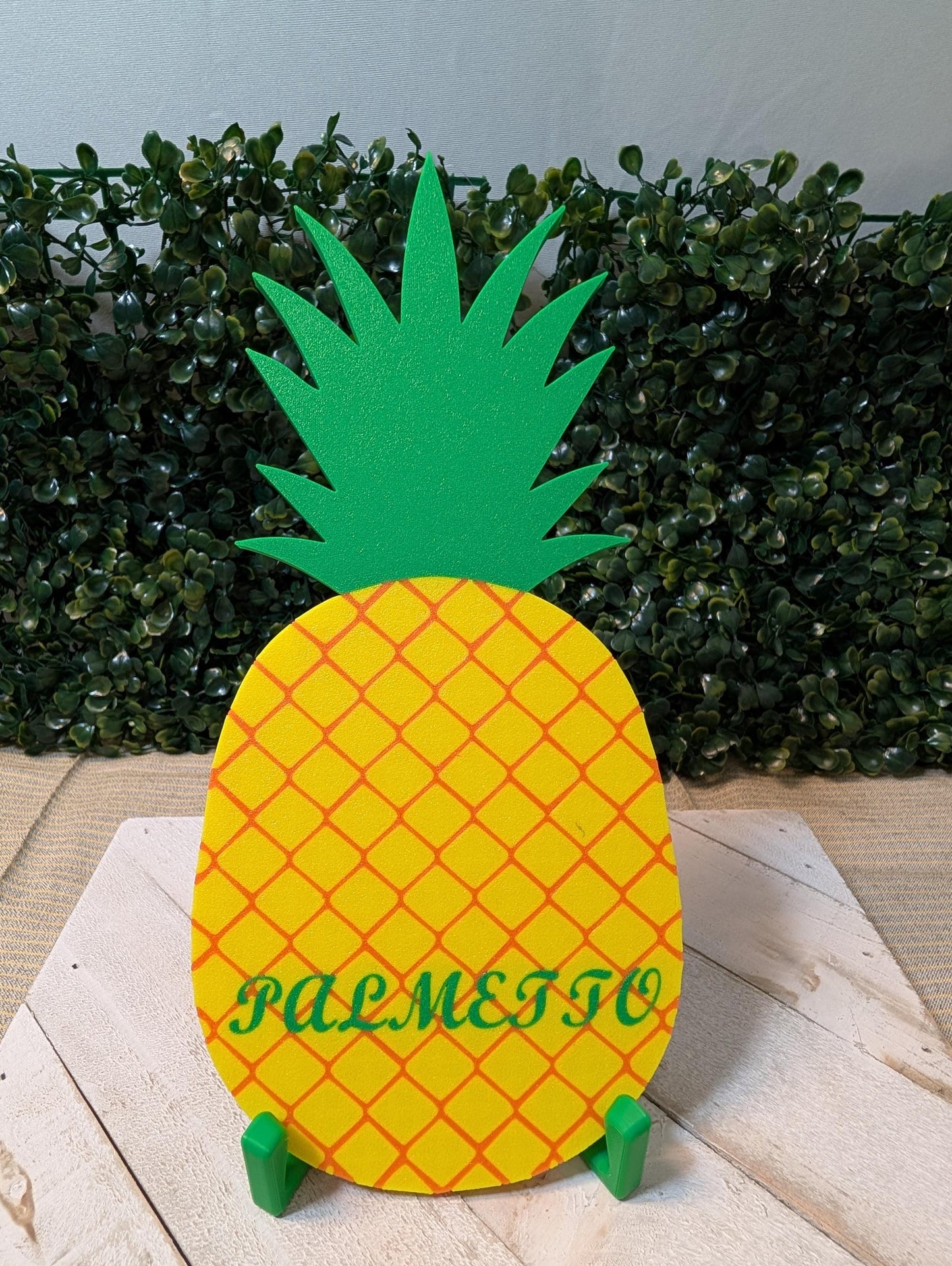 Pineapple Desk Decor with 'Palmetto'  South Carolina-Inspired Decoration with Free Stand
